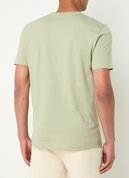 BOSS T-shirt van katoenen jersey met logopatch - achterkant 2 lindegroen