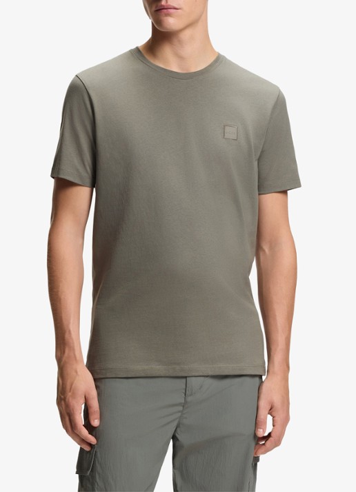 BOSS T-shirt van katoenen jersey met logopatch