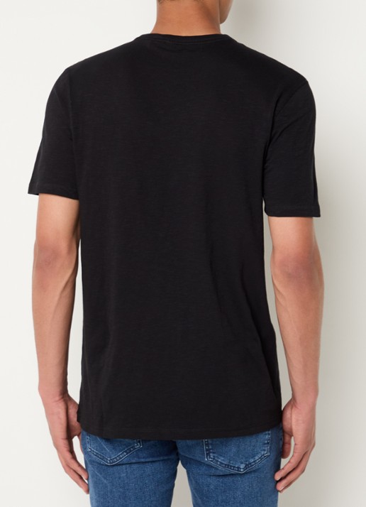 BOSS T-shirt van slubkatoen met logodetail - achterkant 5 zwart