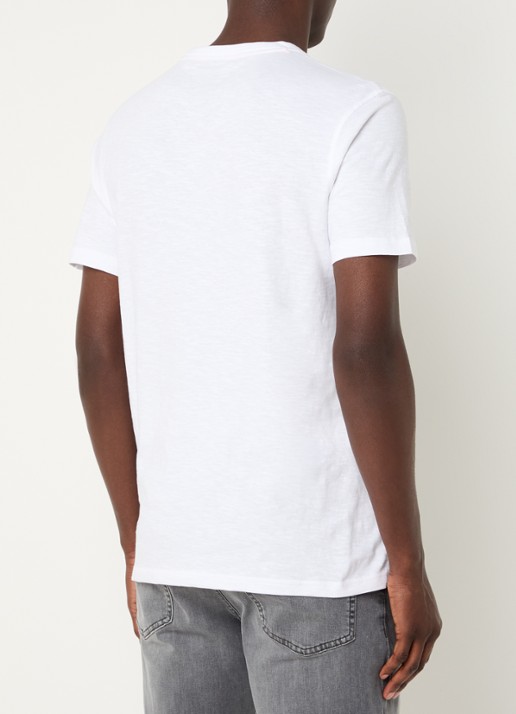 BOSS T-shirt van slubkatoen met logodetail - achterkant 8 wit