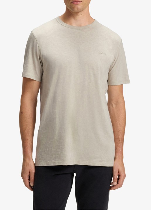 BOSS T-shirt van slubkatoen met logodetail