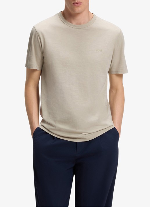 BOSS T-shirt van slubkatoen met logodetail