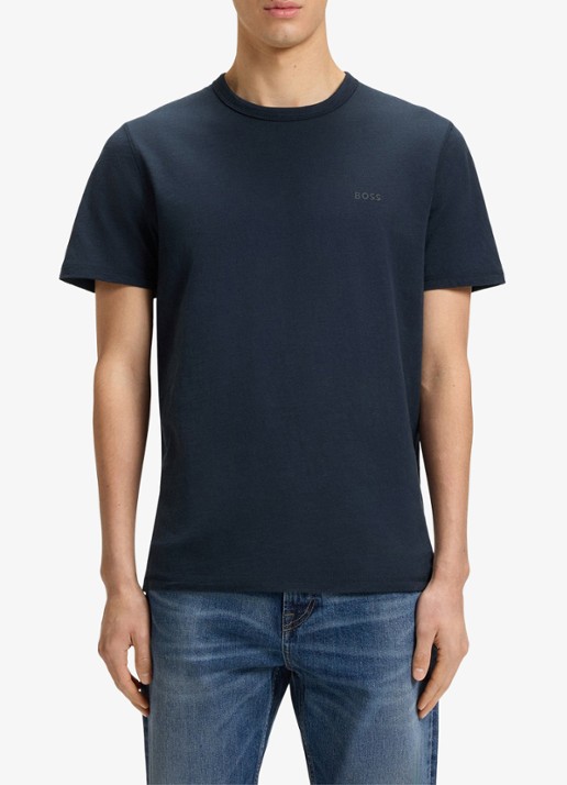 BOSS T-shirt van slubkatoen met logodetail
