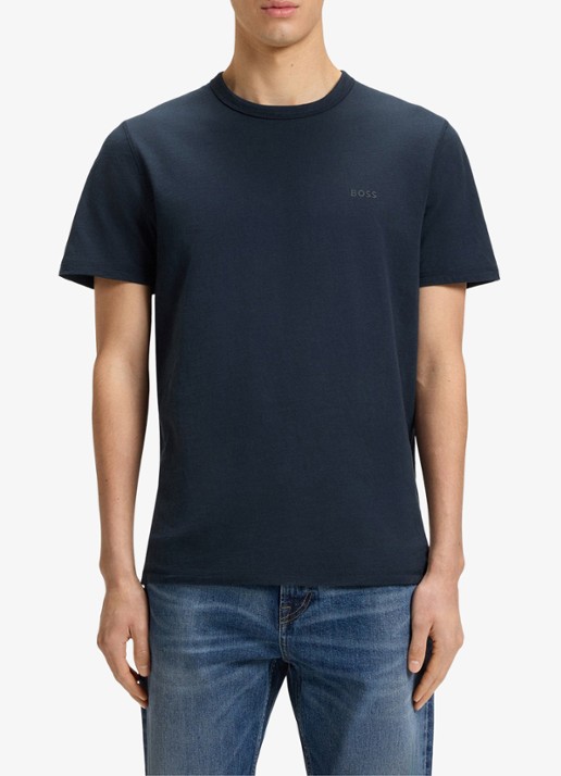 BOSS T-shirt van slubkatoen met logodetail