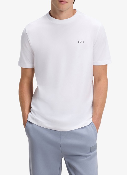 BOSS T-shirt van stretchkatoen met logodetail