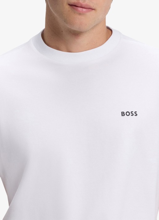 BOSS T-shirt van stretchkatoen met logodetail - detail 6 white-100 / wit