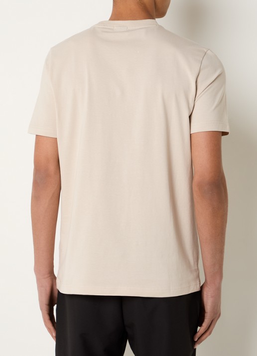 BOSS T-shirt van stretchkatoen met logodetail - achterkant 2 beige
