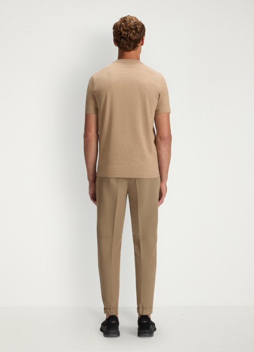 BOSS T-shirt van stretchkatoen met logodetail - achterkant 5 medium beige-266 / beige