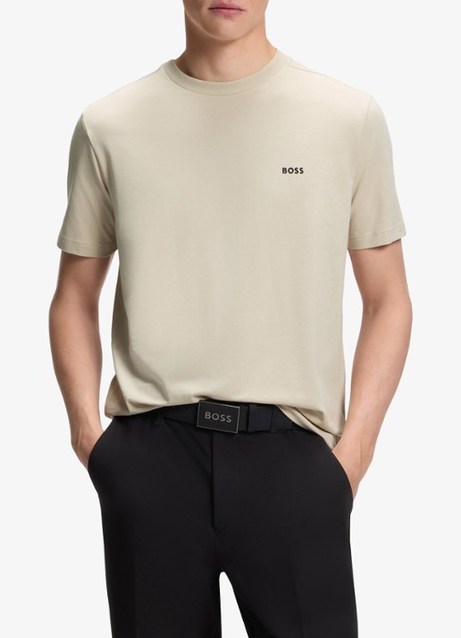 BOSS T-shirt van stretchkatoen met logodetail