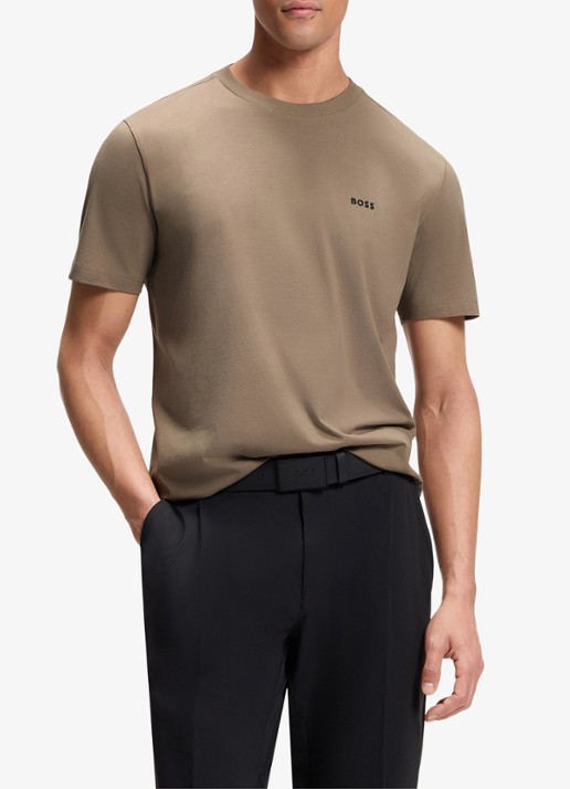 BOSS T-shirt van stretchkatoen met logodetail