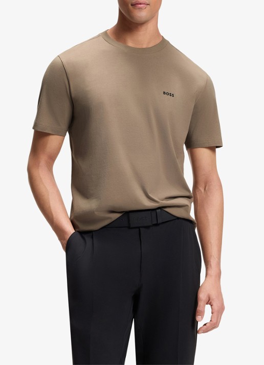 BOSS T-shirt van stretchkatoen met logodetail