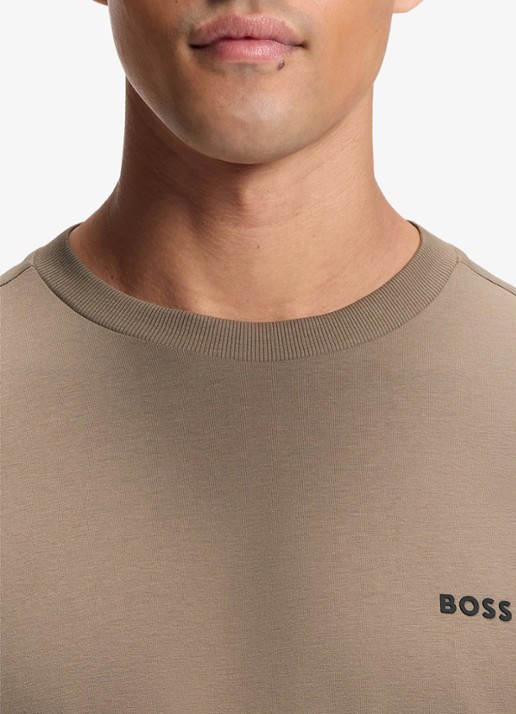 BOSS T-shirt van stretchkatoen met logodetail - detail 4 light/pastel green-336 / groen