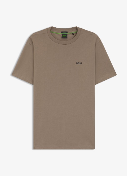 BOSS T-shirt van stretchkatoen met logodetail - voorkant 5 light/pastel green-336 / groen