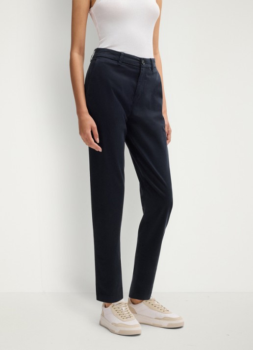 BOSS Tachini high waist slim fit chino met steekzakken en stretch