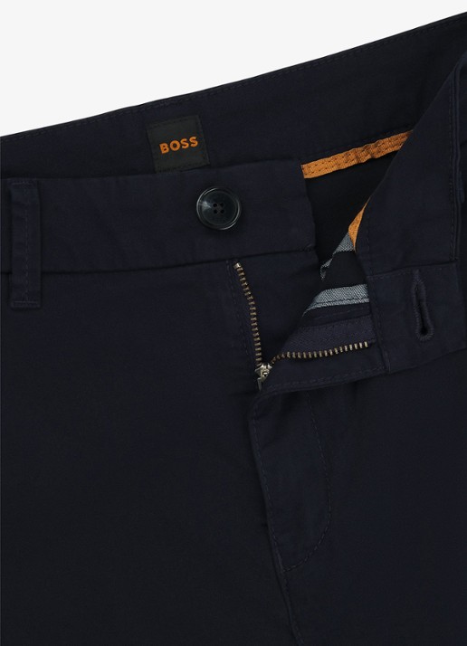 BOSS Tachini high waist slim fit chino met steekzakken en stretch - detail 6 donkerblauw