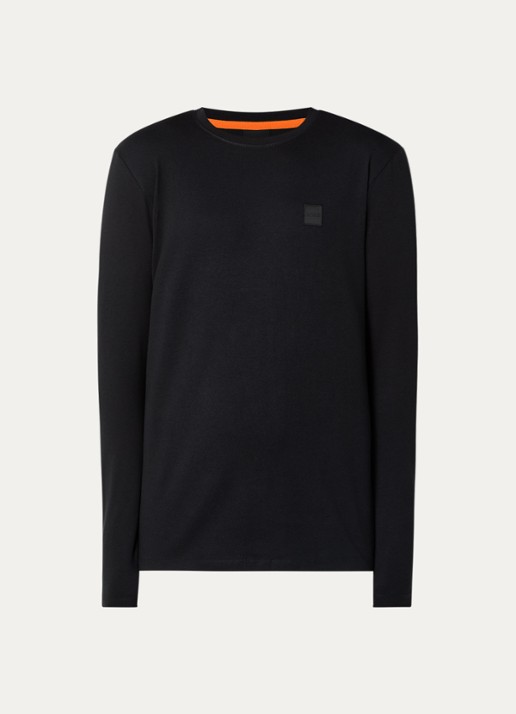 BOSS Tacks longsleeve met logo - voorkant 3 zwart