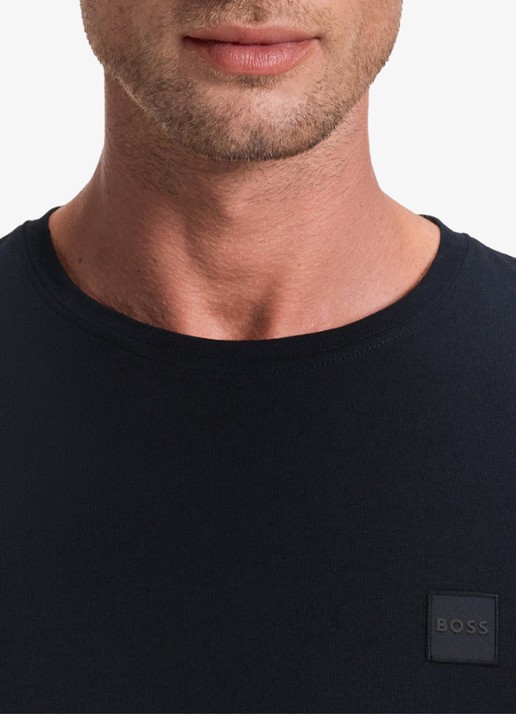 BOSS Tacks longsleeve met logo - detail 5 donkerblauw