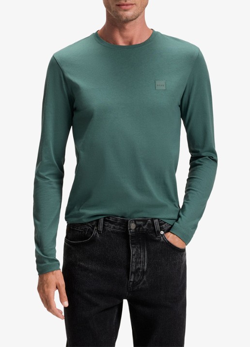 BOSS Tacks longsleeve met logo - detail 4 zeegroen