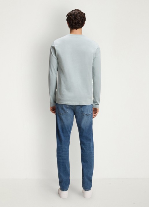 BOSS Tacks longsleeve met logo - achterkant 3 lichtgrijs