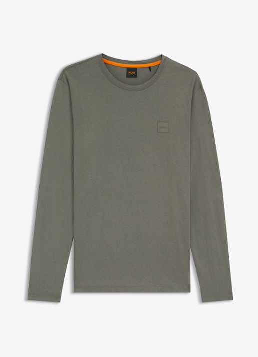 BOSS Tacks longsleeve met logo - voorkant 2 grijs
