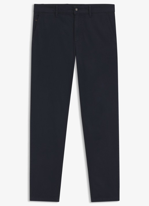 BOSS Tapered fit chino met steekzakken - voorkant 6 donkerblauw