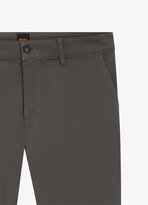 BOSS Tapered fit chino met steekzakken - detail 2 grijs