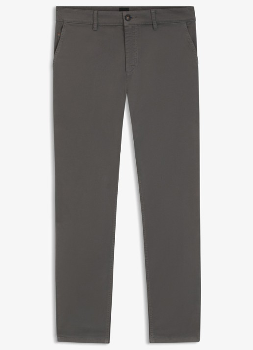 BOSS Tapered fit chino met steekzakken - voorkant 5 grijs