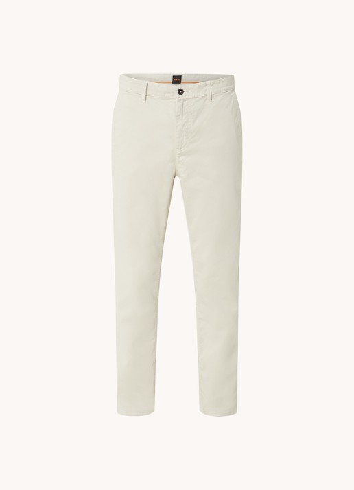 BOSS Tapered fit chino met steekzakken - voorkant 2 beige