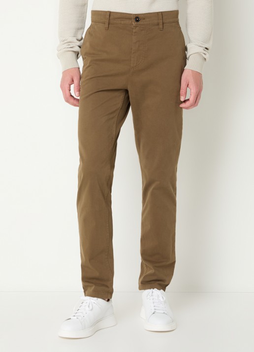 BOSS Tapered fit chino met steekzakken - detail 3 mosgroen
