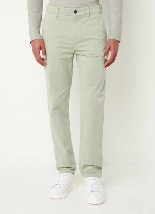 BOSS Tapered fit chino met steekzakken - detail 4 lindegroen