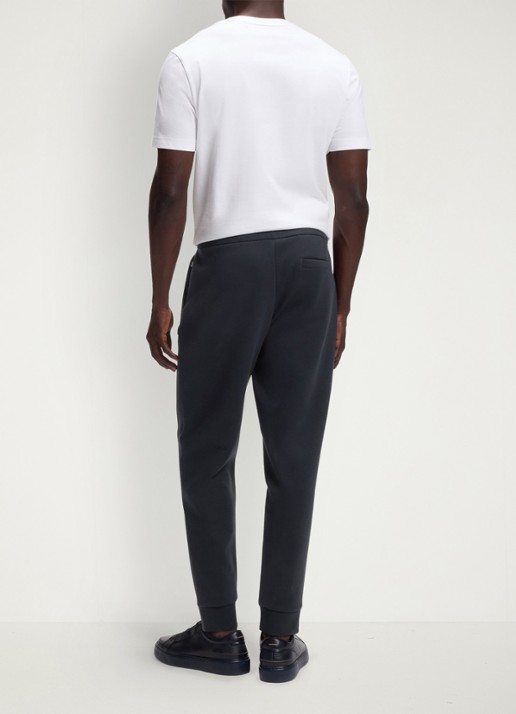 BOSS Tapered fit cropped joggingbroek met logo - achterkant 3 donkerblauw