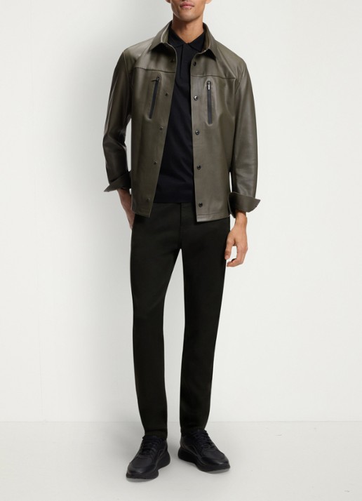 BOSS Tapered fit jeans met steekzakken - voorkant 6 zwart