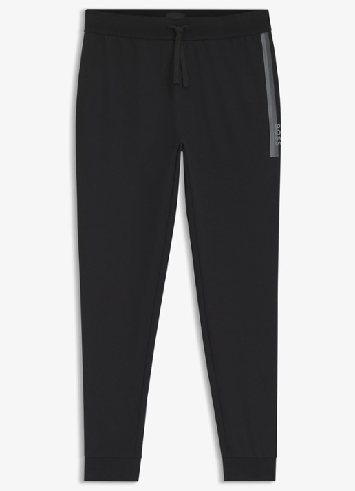 BOSS Tapered fit joggingbroek met logo  - voorkant 4 black-004 / zwart