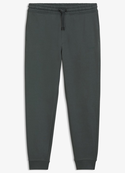 BOSS Tapered fit joggingbroek met logo - voorkant 4 open green-377 / groen