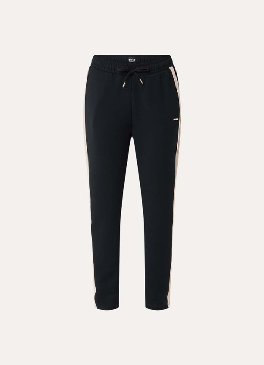 BOSS Tapered-fit trainingsbroek met contrasterende inzetten  - voorkant 3 zwart