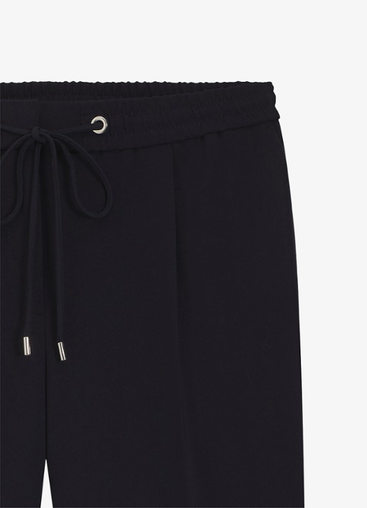 BOSS Tariyanah mid waist slim fit pantalon met stretch - detail 5 donkerblauw