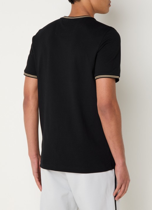 BOSS Taul T-shirt met logo en stretch - achterkant diepzwart