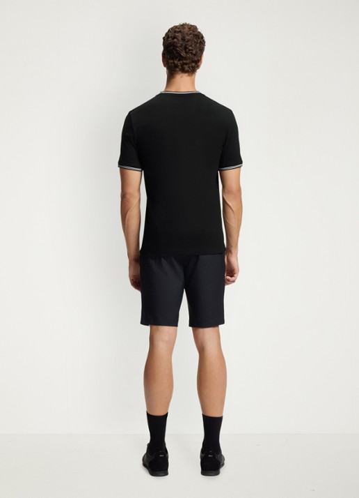BOSS Taul T-shirt met logo en stretch - achterkant 5 zwart
