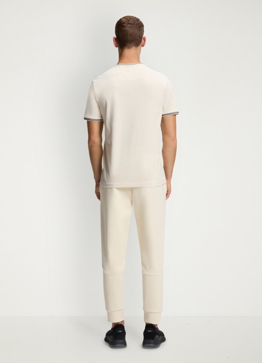 BOSS Taul T-shirt met logo en stretch - achterkant parelmoer