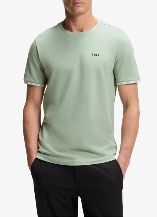 BOSS Taul T-shirt met logo en stretch