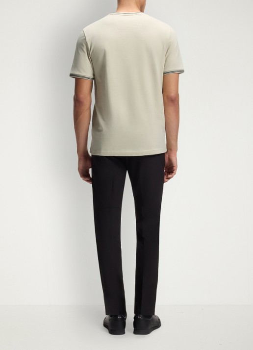 BOSS Taul T-shirt met logo en stretch - achterkant 5 light beige-275
