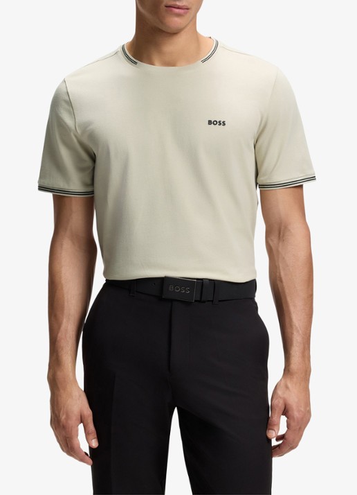 BOSS Taul T-shirt met logo en stretch - detail 3 light beige-275