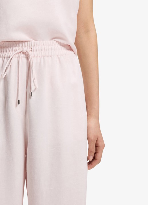 BOSS Tavati2_TI loose fit palazzo broek met steekzakken  - detail 4 light/pastel pink-680 / roze