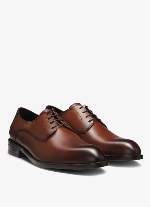 BOSS Tayil veterschoen van leer - detail 3 bruin