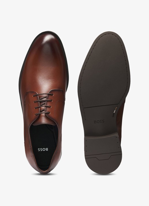 BOSS Tayil veterschoen van leer - detail 4 bruin