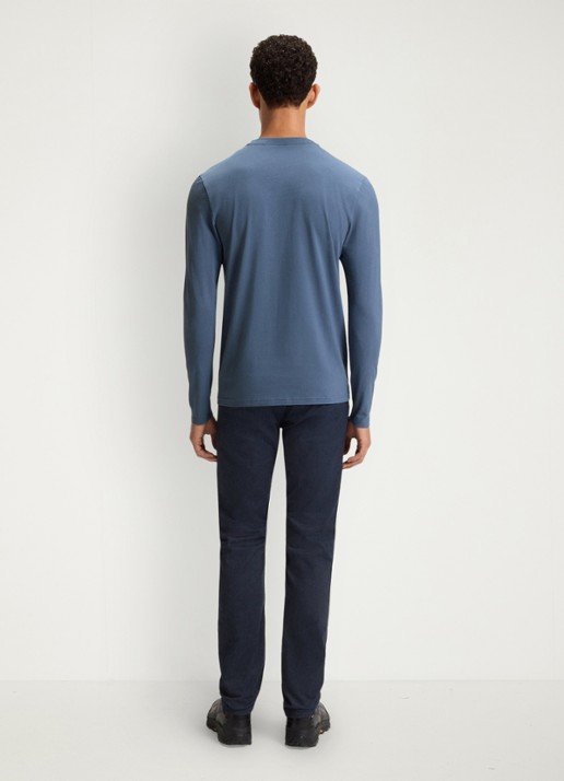 BOSS Tchark longsleeve met logoprint  - achterkant 3 middenblauw