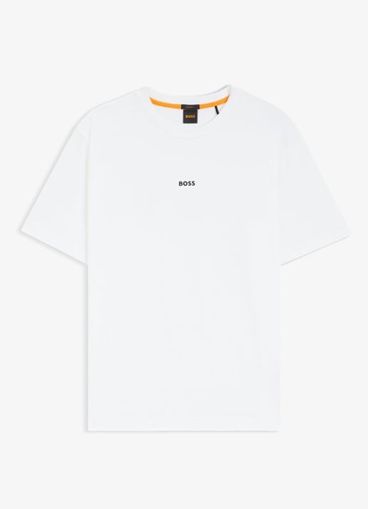 BOSS TChup T-shirt met logo - voorkant white-100 / wit