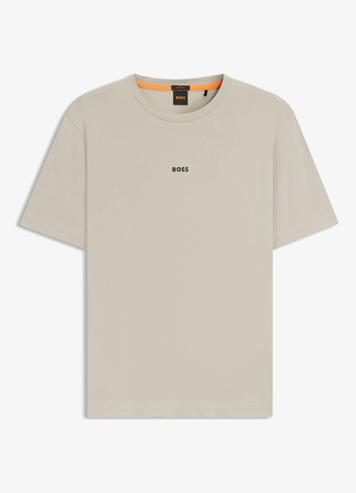 BOSS TChup T-shirt met logo - voorkant 3 light beige-271 / beige