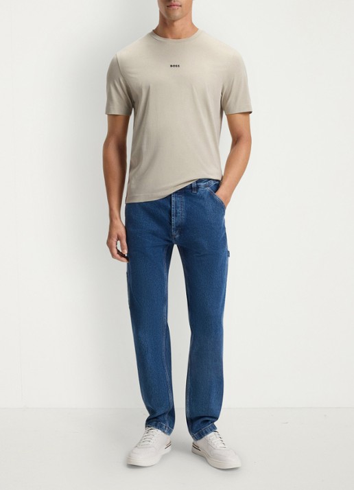 BOSS TChup T-shirt met logo - voorkant 4 light beige-271 / beige