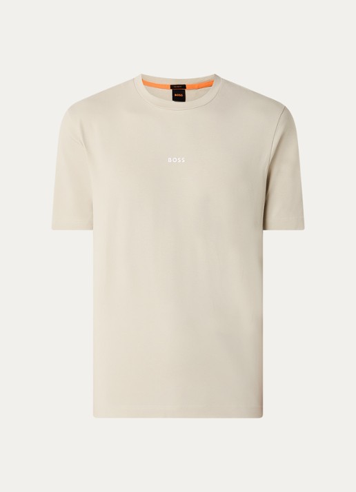 BOSS TChup T-shirt met logo - voorkant 5 light beige-271 / beige